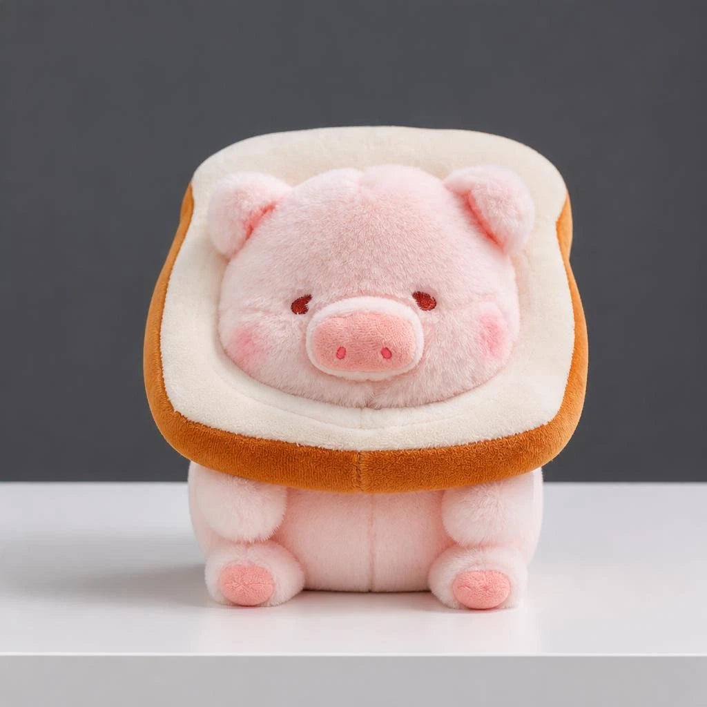 8" Lul Pig Bread Plush Kawaii Food Stuffed Animal Soft Gift Collectible