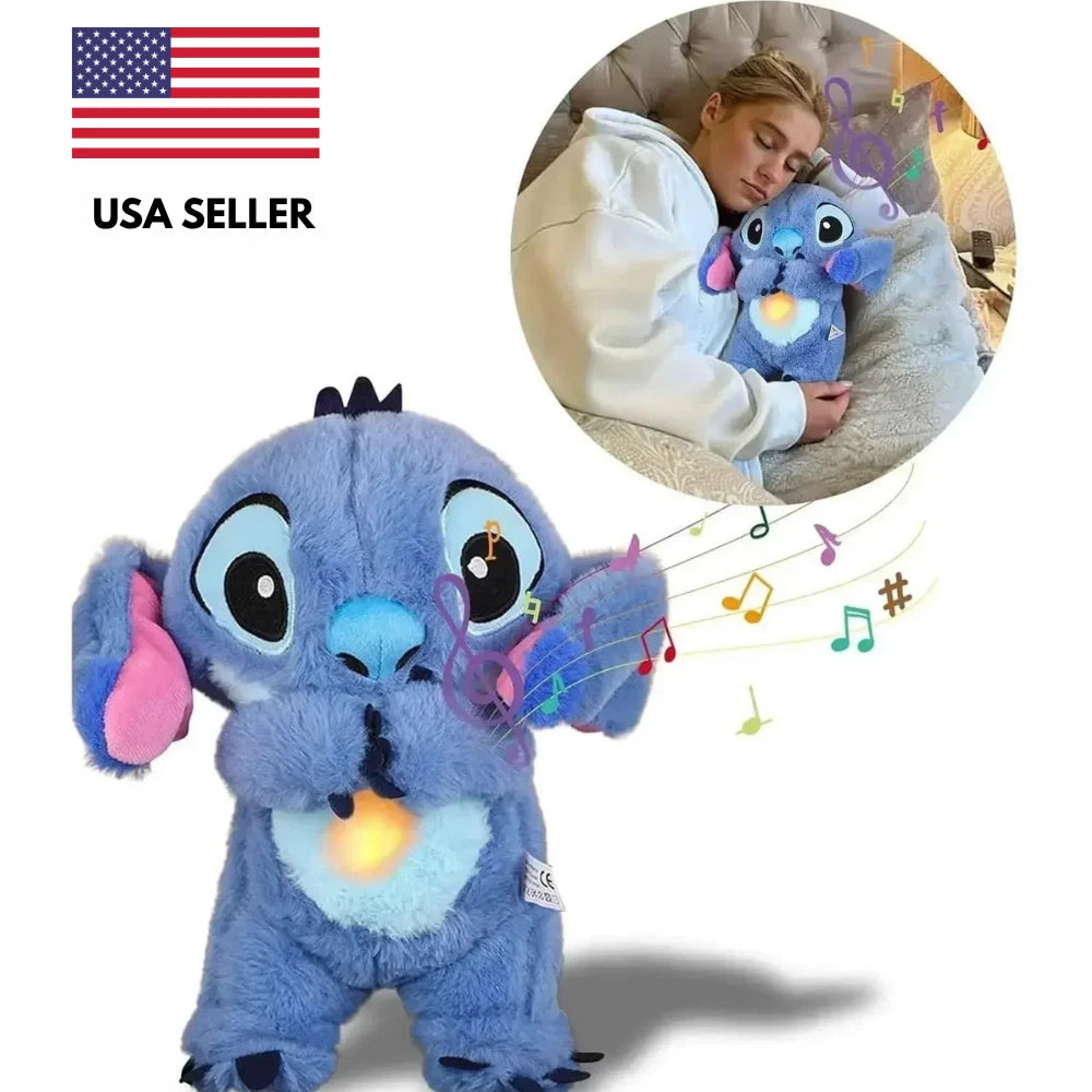 30CM Breathin Musica Plush Doll Sleep Aid Soft Stuffed Toy Anxiety Relief Gift