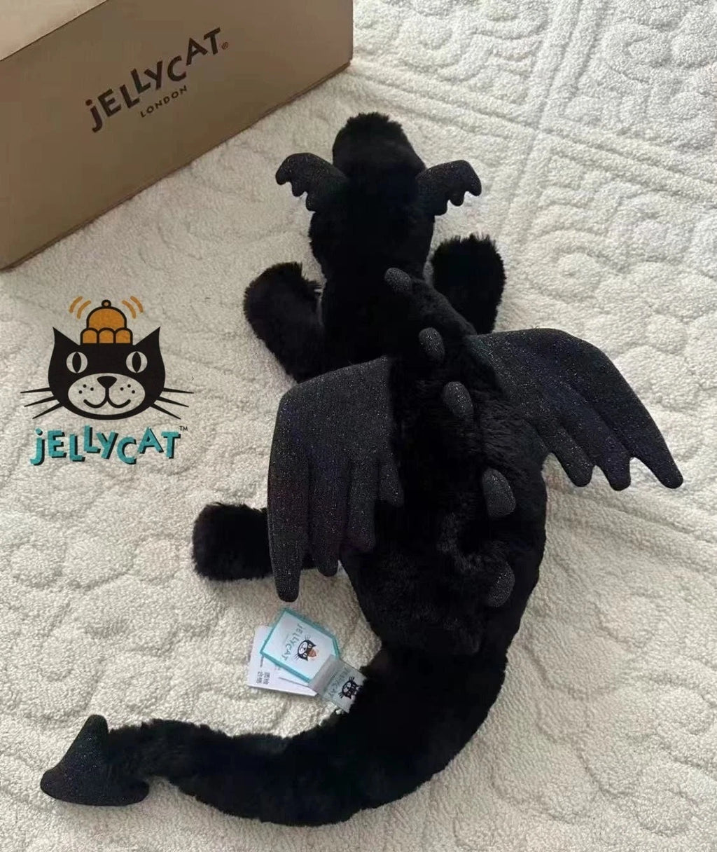 Jellyca Onyx Dragon Plush – Black - RETIRED RARE 50cm - NEW WITH TAGS Gifts.