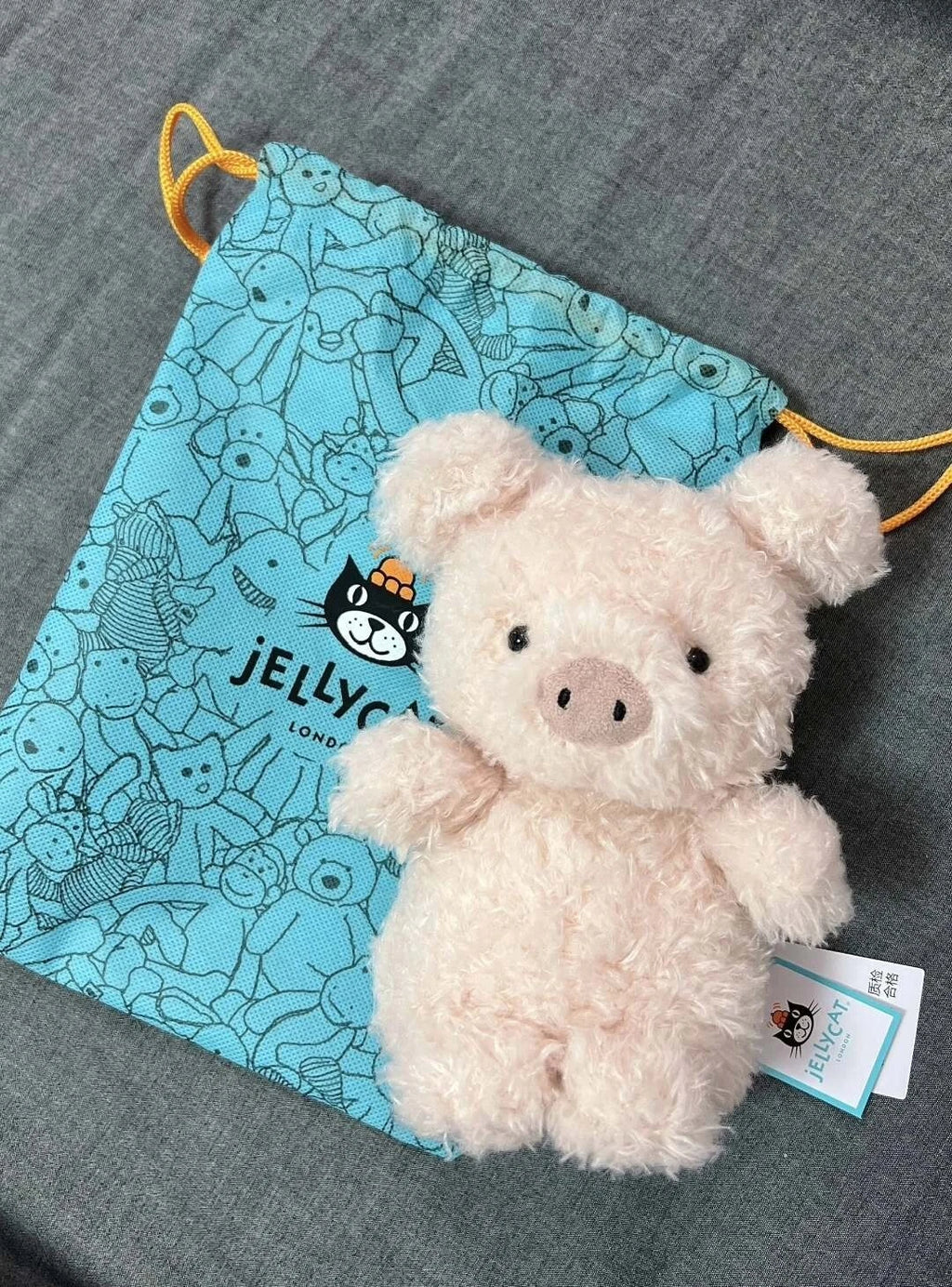 JELLYCA Fluff Soft Plush Curly-Haired Pig Appease Doll Gift Kids Toy 6.2in NEW