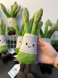 Jellyca Amuseabl Fluffy Plush Asparagus Vegetables Doll Gift Kids Toy 19cm NEW