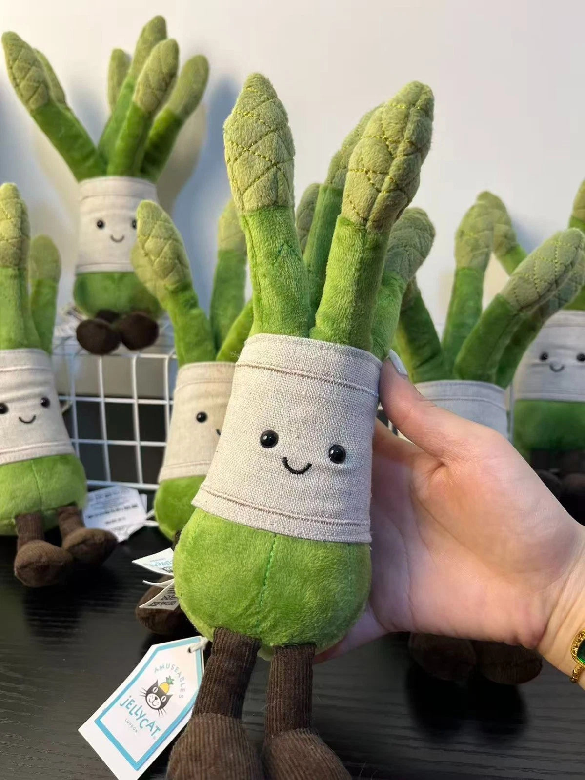 Jellyca Amuseabl Fluffy Plush Asparagus Vegetables Doll Gift Kids Toy 19cm NEW