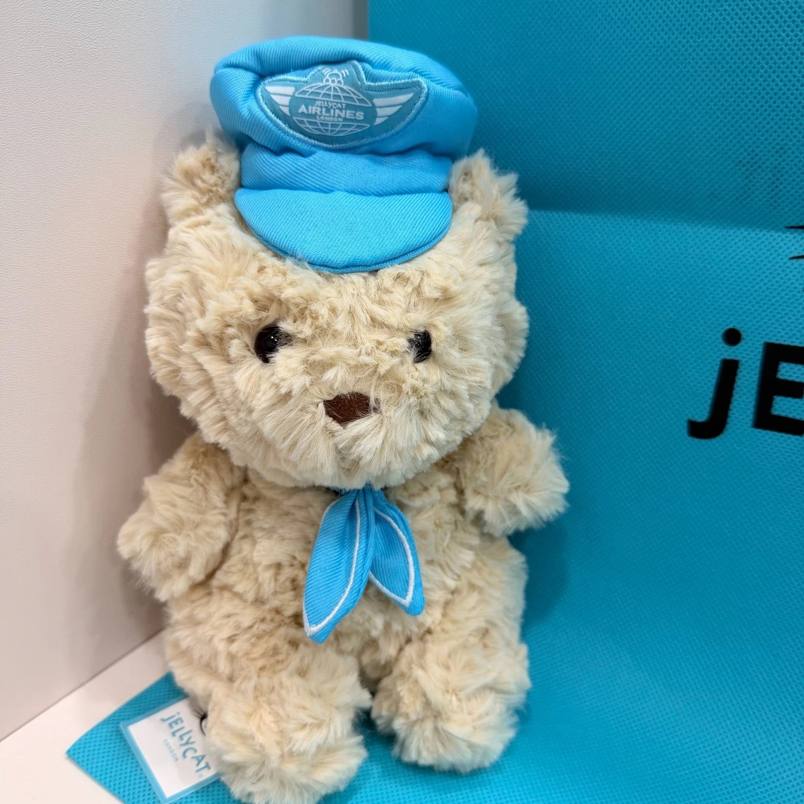 JELLYCA Amuseabl Bartholomew Bear Junior Pilot Plush Fluffy Doll Kids Toy 7in