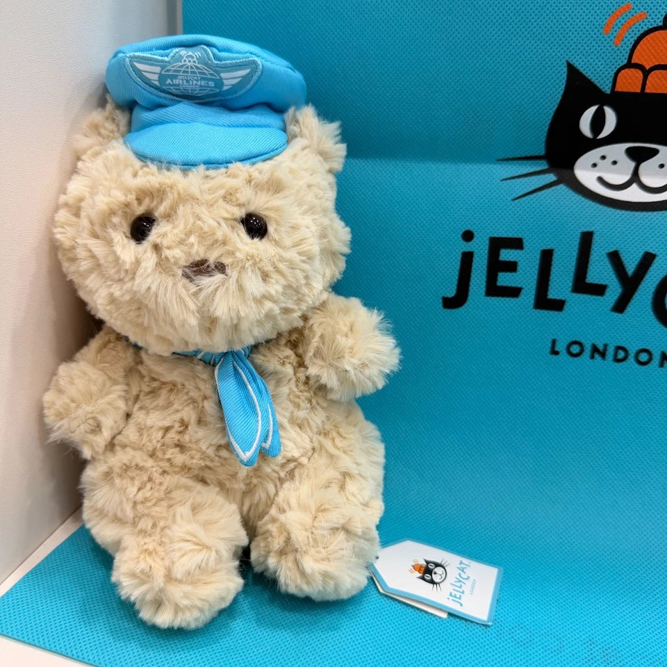 JELLYCA Amuseabl Bartholomew Bear Junior Pilot Plush Fluffy Doll Kids Toy 7in