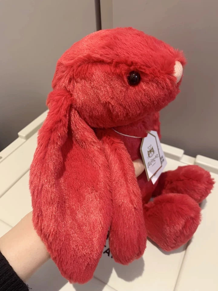JELLYCA Fluff Plush Fun Red Bunny Rabbit Appease Doll Gift Kids Toy 12in NEW