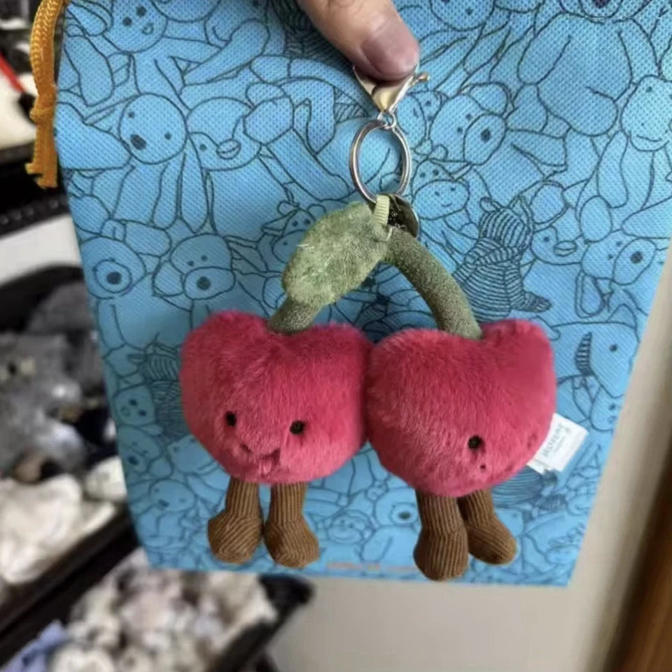 Jellyca Amuseable Cherries Bag Charm Key Chain Plush Cute Gift New with Tags