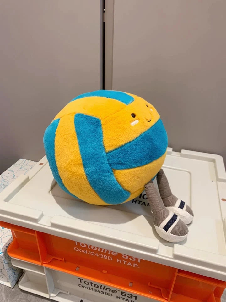 JELLYCA Fluff Plush Fun Sports Volleyball Appease Doll Gift Kids Toy Dust Bag