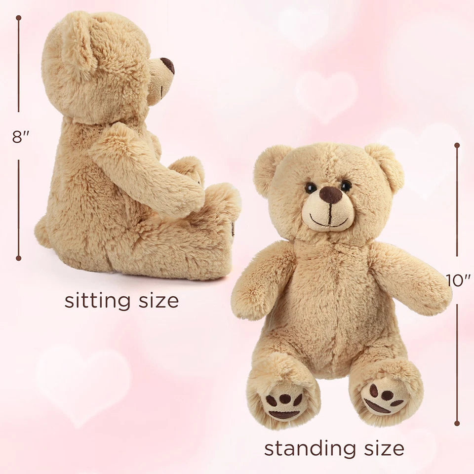 10'' Plush Teddy Bear Stuffed Animal Doll Soft Plushies Toy Valentine's Day Gift