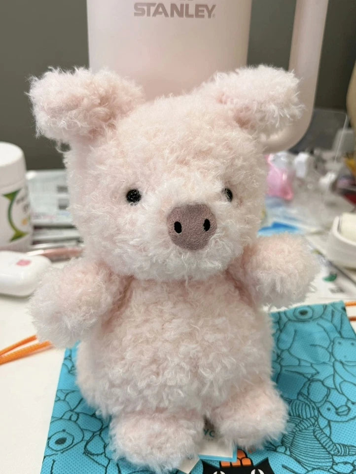 JELLYCA Fluff Soft Plush Curly-Haired Pig Appease Doll Gift Kids Toy 6.2in NEW