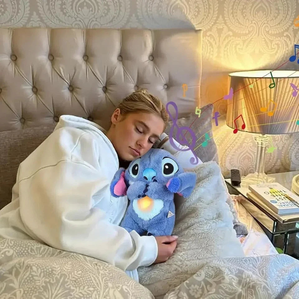 30CM Breathin Musica Plush Doll Sleep Aid Soft Stuffed Toy Anxiety Relief Gift