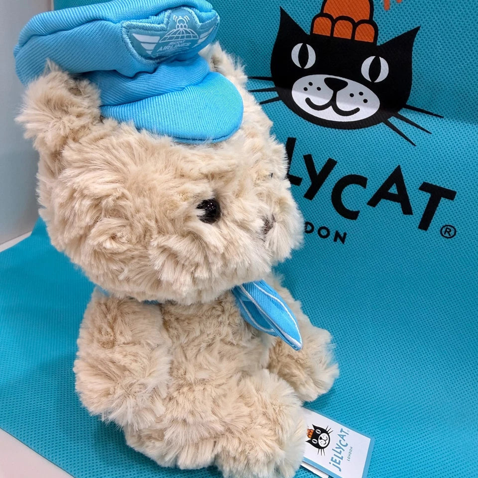 JELLYCA Amuseabl Bartholomew Bear Junior Pilot Plush Fluffy Doll Kids Toy 7in