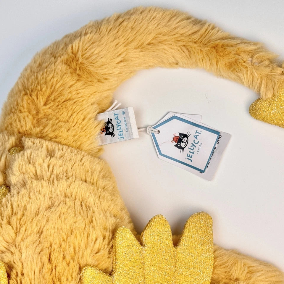 Golden Yellow Drago Plush 50cm Large - New w/ Tag & Dust Bag