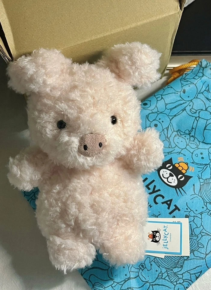 JELLYCA Fluff Soft Plush Curly-Haired Pig Appease Doll Gift Kids Toy 6.2in NEW