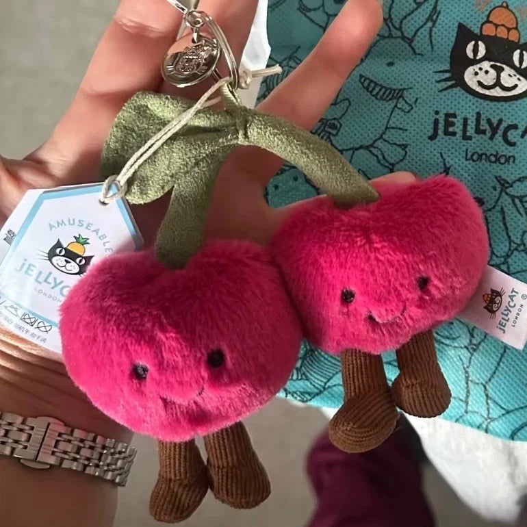 Jellyca Amuseable Cherries Bag Charm Key Chain Plush Cute Gift New with Tags