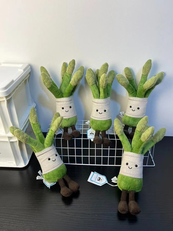 Jellyca Amuseabl Fluffy Plush Asparagus Vegetables Doll Gift Kids Toy 19cm NEW