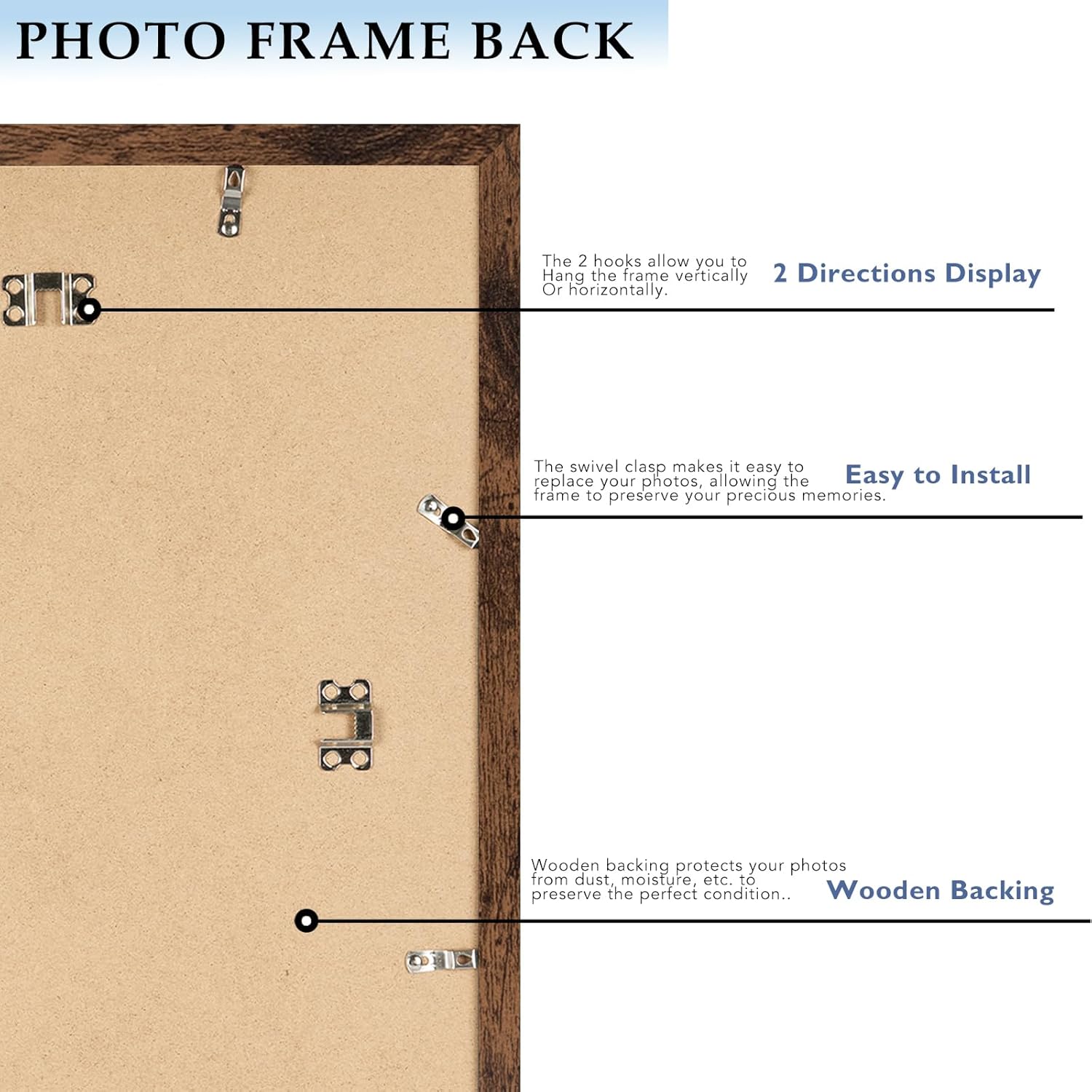 Wood 20x20 Picture Frame with 16x16 Mat Deep Brown, Display 16x16 with Mat or 20x20  Wall Hanging Display, Deep Brown