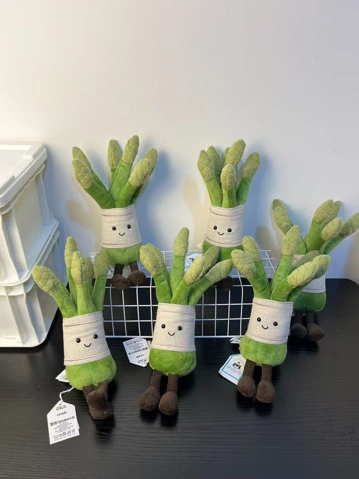 Jellyca Amuseabl Fluffy Plush Asparagus Vegetables Doll Gift Kids Toy 19cm NEW