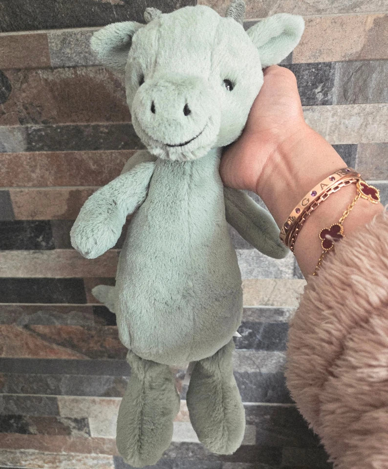 AUTHENTI JELLYCA SAGE FLUFFY RARE RETIRED MEDIUM BASHFUL DRAGON PLUSH TOY GIFT