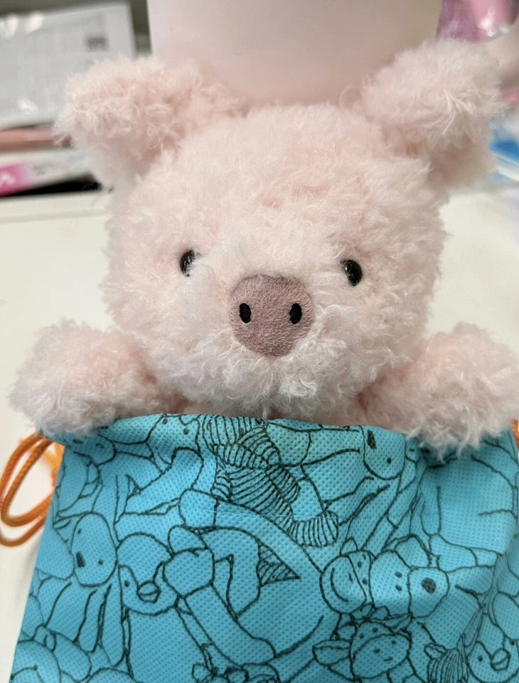 JELLYCA Fluff Soft Plush Curly-Haired Pig Appease Doll Gift Kids Toy 6.2in NEW