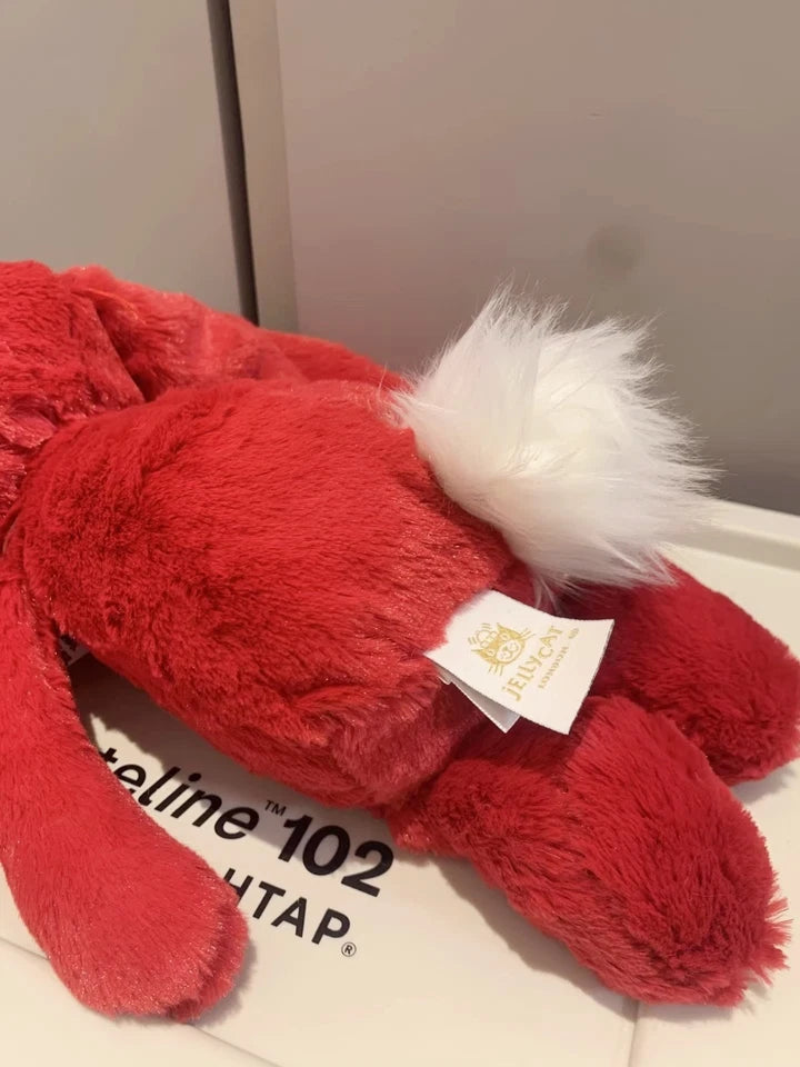 JELLYCA Fluff Plush Fun Red Bunny Rabbit Appease Doll Gift Kids Toy 12in NEW