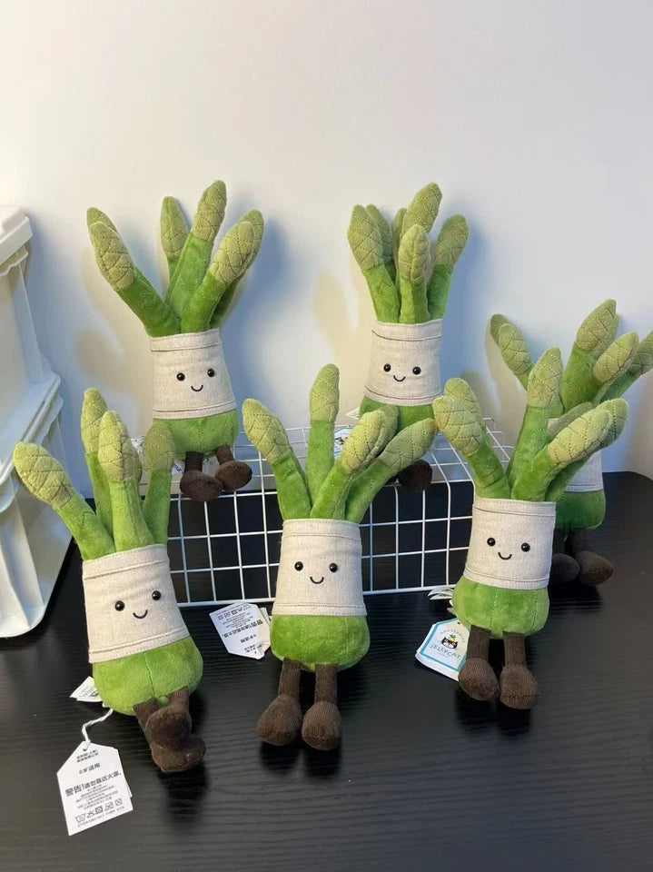 Jellyca Amuseabl Fluffy Plush Asparagus Vegetables Doll Gift Kids Toy 19cm NEW