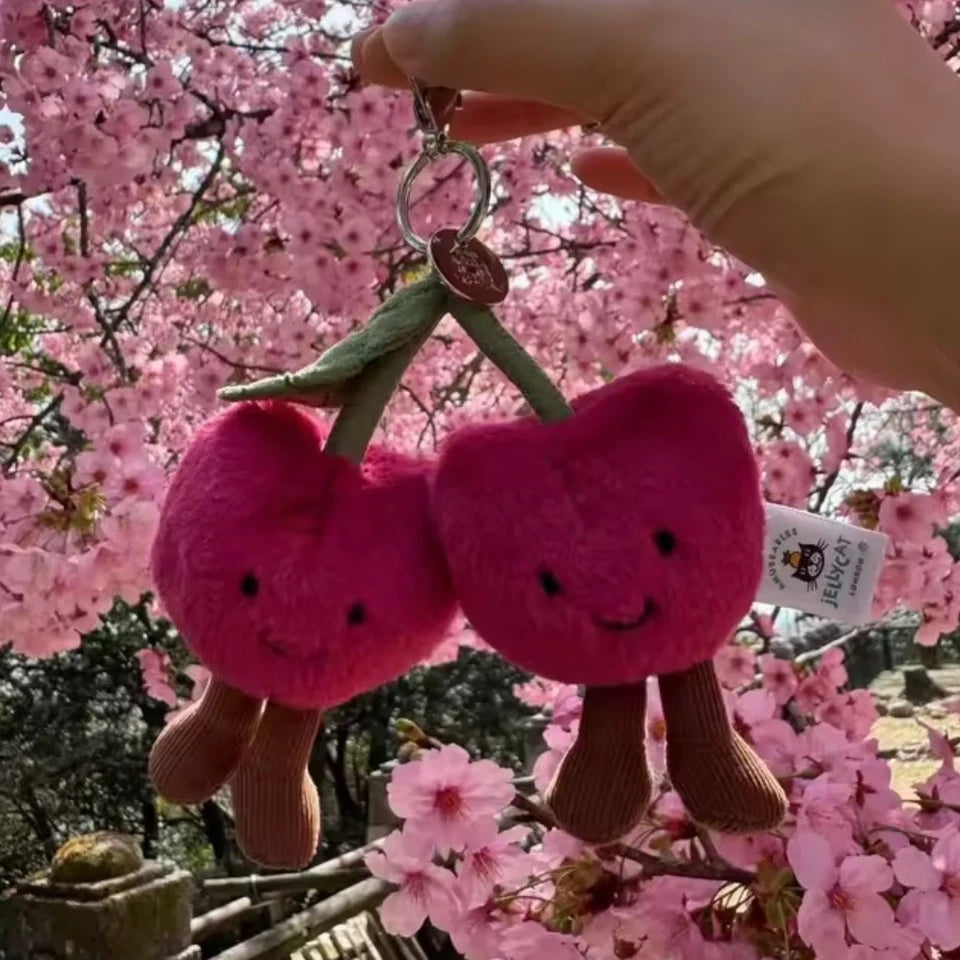 Jellyca Amuseable Cherries Bag Charm Key Chain Plush Cute Gift New with Tags