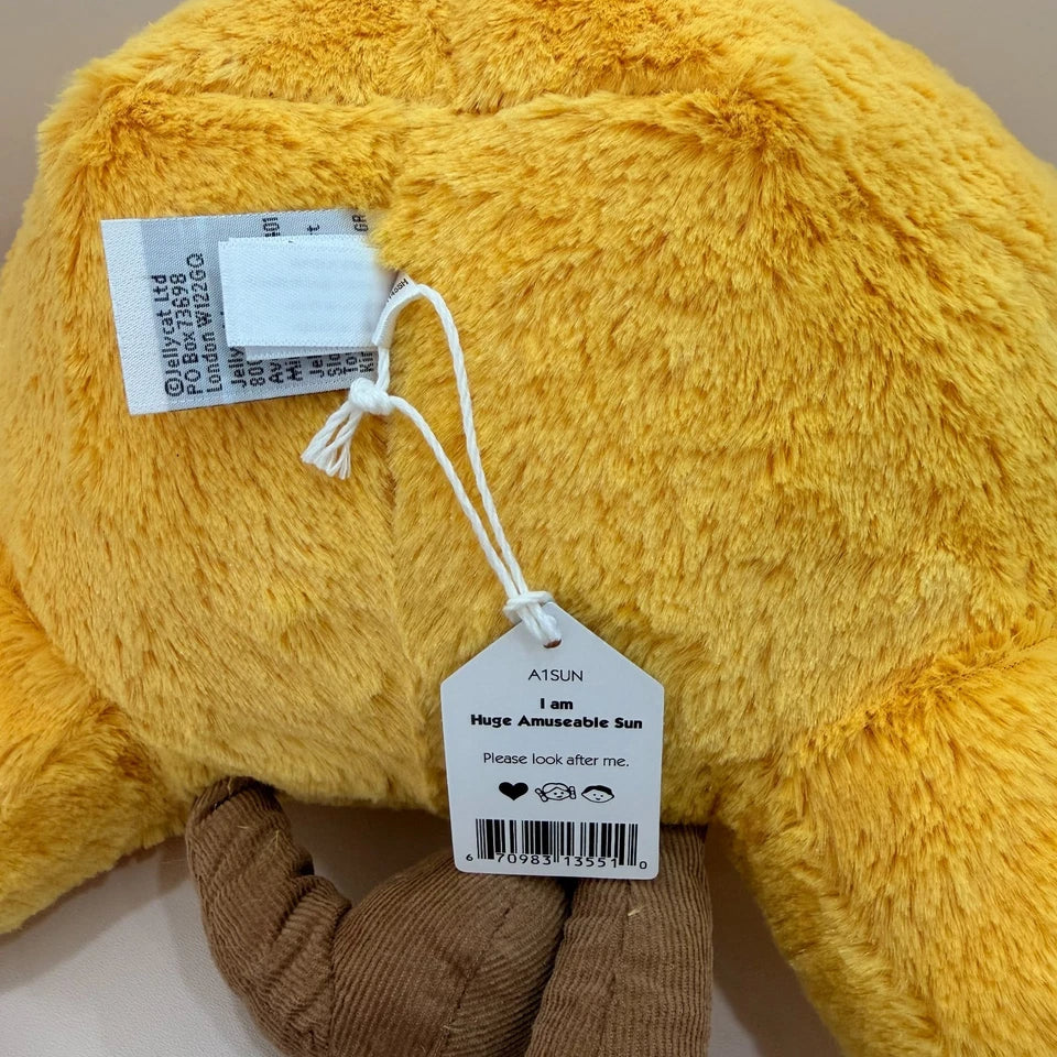 JELLYCA Huge Amuscabl Sun Plush Fluffy Doll Kids Toy Fun Gift Dust Bag 18in