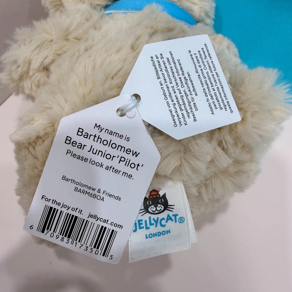 JELLYCA Amuseabl Bartholomew Bear Junior Pilot Plush Fluffy Doll Kids Toy 7in
