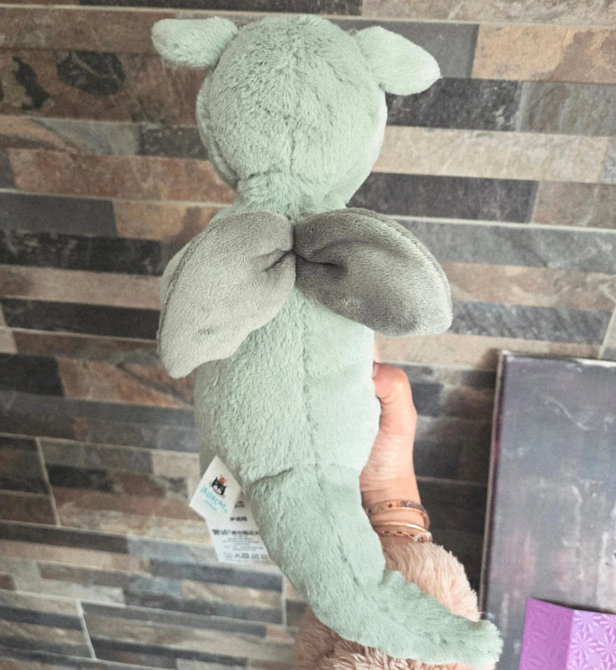 AUTHENTI JELLYCA SAGE FLUFFY RARE RETIRED MEDIUM BASHFUL DRAGON PLUSH TOY GIFT