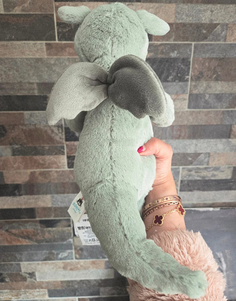 AUTHENTI JELLYCA SAGE FLUFFY RARE RETIRED MEDIUM BASHFUL DRAGON PLUSH TOY GIFT